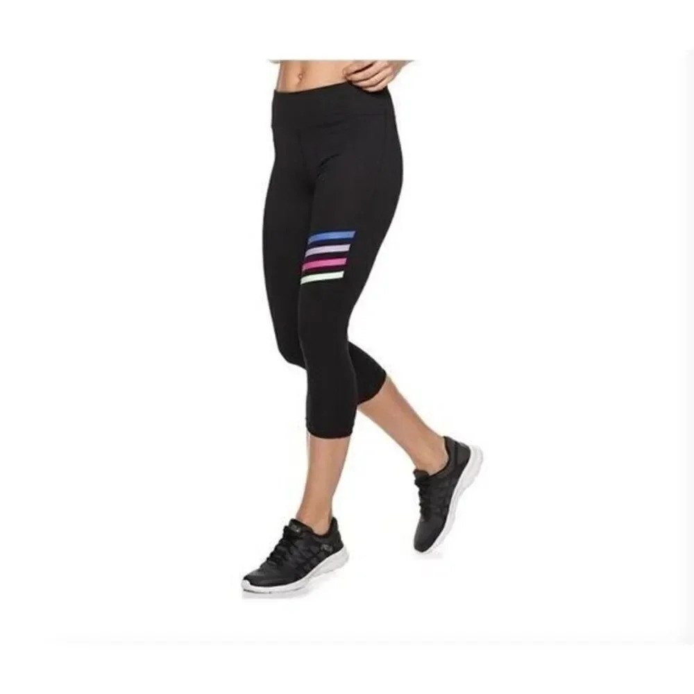 Fila Sport Colorful Stripe Cropped Athletic Pants M